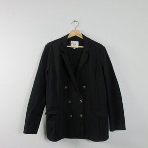Betabrand Women's Double Breasted Blazer XXL Black Rayon Career Business 928